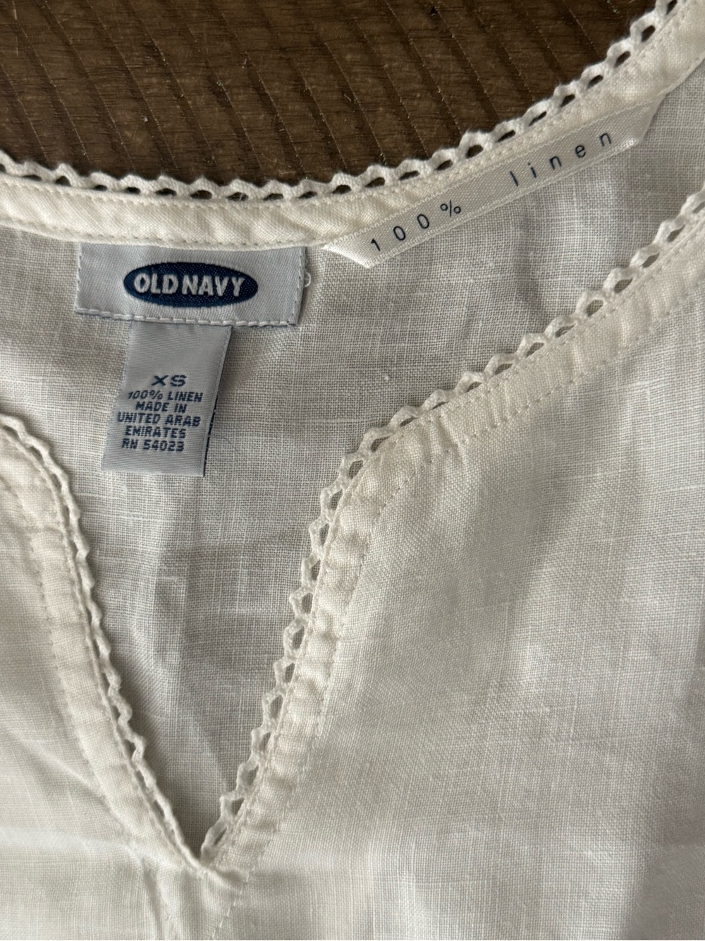 100% Linen Vintage Old Navy Sleeveless Top |XS| Cottagecore - Picture 2 of 3